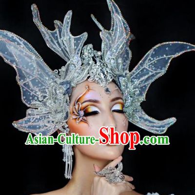 Top Grade Halloween Hair Accessories Handmade Fancy Ball Cosplay Queen Hat Headwear for Women