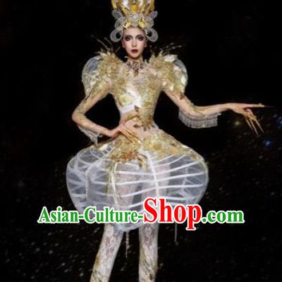Handmade Modern Fancywork Stage Show Dress Halloween Cosplay Fancy Ball Costume for Women