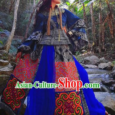 Chinese National Miao Nationality Bandhnu Clothing Traditional Ethnic Costume for Women