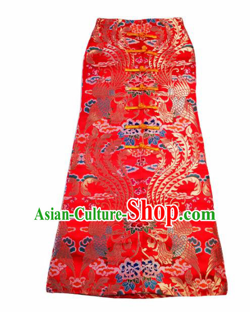 Chinese Traditional National Costume Red Brocade Skirt Tang Suit Dress for Women Chinese Traditional National Costume Red Brocade Skirt Tang Suit Dress for Women