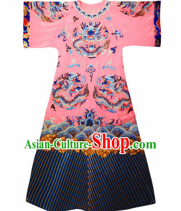 Chinese Traditional National Costume Embroidered Pink Cheongsam Tang Suit Qipao Dress for Women Chinese Traditional National Costume Embroidered Pink Cheongsam Tang Suit Qipao Dress for Women