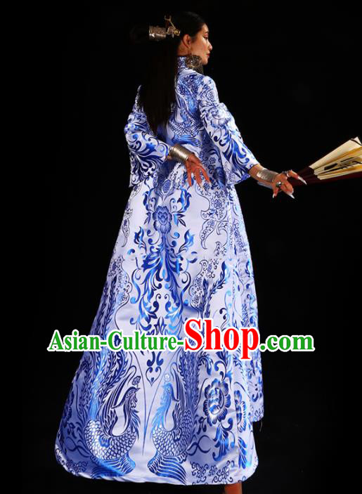Chinese Traditional National Costume Printing Phoenix Cheongsam Tang Suit Qipao Dress for Women Chinese Traditional National Costume Printing Phoenix Cheongsam Tang Suit Qipao Dress for Women