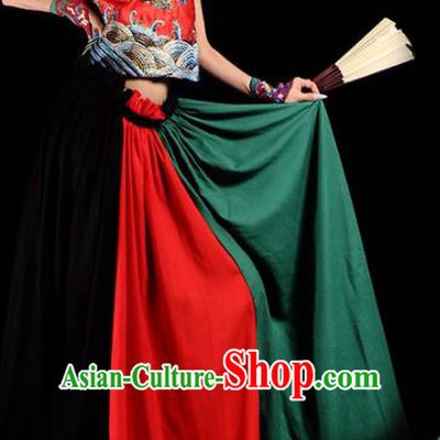 Chinese Traditional National Costume Embroidered Red Brocade Vest Tang Suit Qipao Blouse for Women