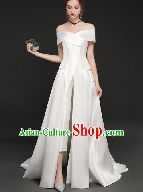 Top Grade Catwalks White Full Dress Modern Dance Party Compere Costume for Women Top Grade Catwalks White Full Dress Modern Dance Party Compere Costume for Women