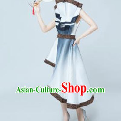 Top Grade Catwalks Compere Short Full Dress Modern Dance Party Costume for Women