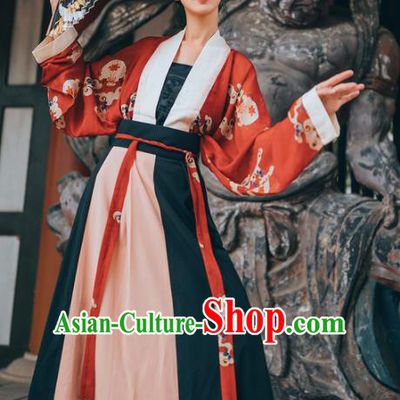 Chinese Traditional Ancient Court Lady Hanfu Dress Tang Dynasty Princess Historical Costume for Women
