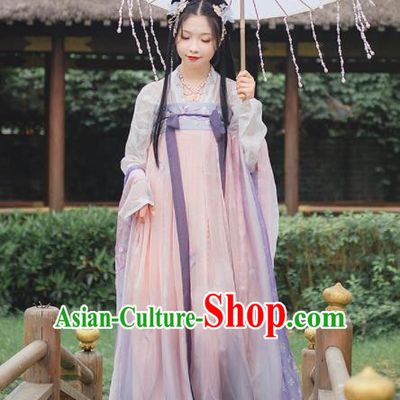Chinese Traditional Ancient Peri Hanfu Dress Tang Dynasty Court Princess Historical Costume for Women