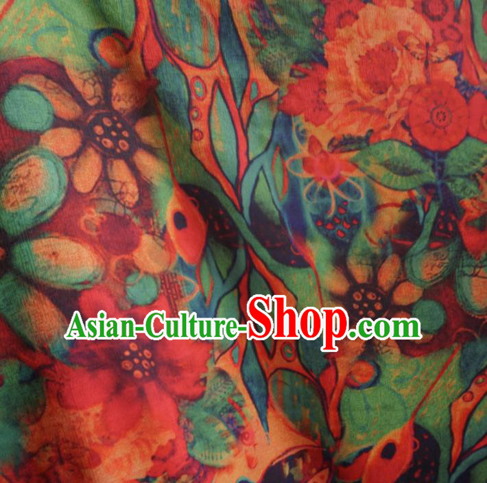 Asian Chinese Traditional Watered Gauze Cheongsam Silk Fabric Chinese Fabric Material Asian Chinese Traditional Watered Gauze Cheongsam Silk Fabric Chinese Fabric Material