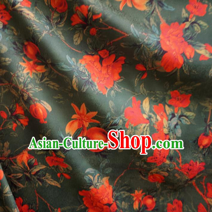 Asian Chinese Traditional Pomegranate Pattern Watered Gauze Cheongsam Silk Fabric Chinese Fabric Material Asian Chinese Traditional Pomegranate Pattern Watered Gauze Cheongsam Silk Fabric Chinese Fabric Material