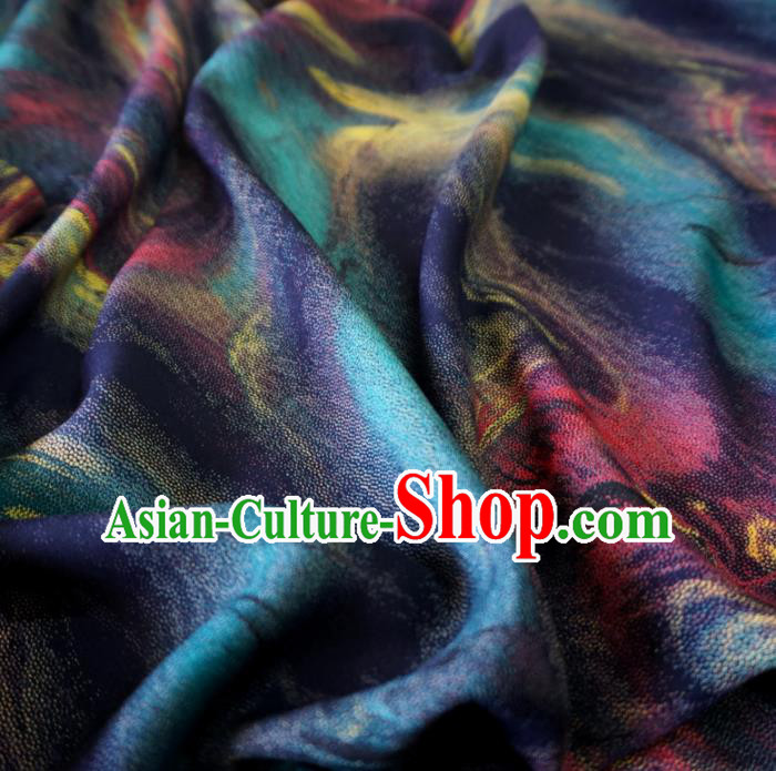 Asian Chinese Traditional Pattern Blue Watered Gauze Cheongsam Silk Fabric Chinese Fabric Material Asian Chinese Traditional Pattern Blue Watered Gauze Cheongsam Silk Fabric Chinese Fabric Material
