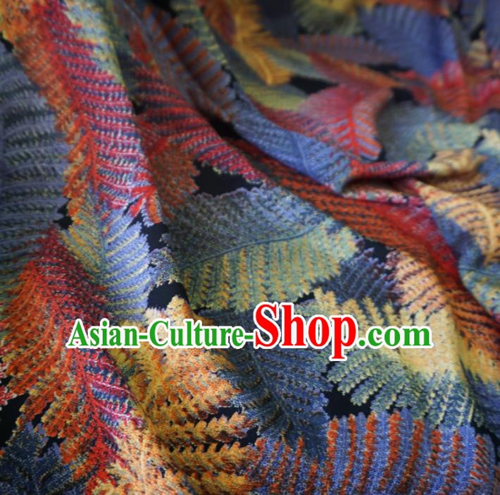 Asian Chinese Traditional Royal Leaf Pattern Watered Gauze Cheongsam Silk Fabric Chinese Fabric Material Asian Chinese Traditional Royal Leaf Pattern Watered Gauze Cheongsam Silk Fabric Chinese Fabric Material