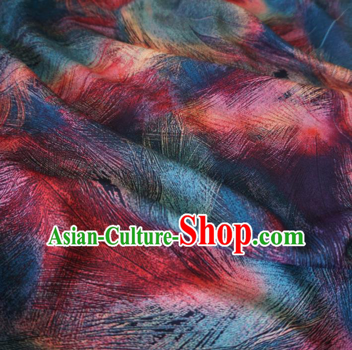 Asian Chinese Traditional Feather Pattern Watered Gauze Cheongsam Silk Fabric Chinese Fabric Material Asian Chinese Traditional Feather Pattern Watered Gauze Cheongsam Silk Fabric Chinese Fabric Material