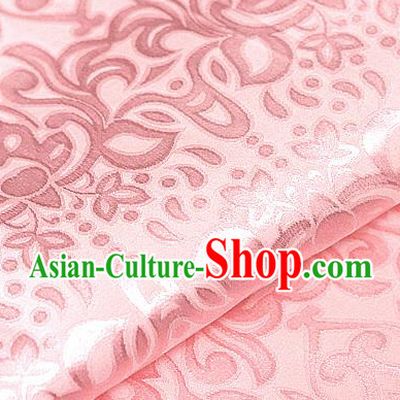 Asian Chinese Traditional Royal Lotus Pattern Light Pink Brocade Cheongsam Silk Fabric Chinese Satin Fabric Material