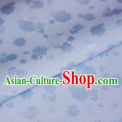 Asian Chinese Traditional Royal Flowers Pattern Blue Brocade Cheongsam Silk Fabric Chinese Satin Fabric Material