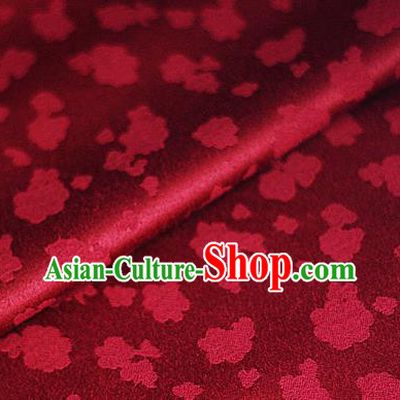Asian Chinese Traditional Royal Flowers Pattern Wine Red Brocade Cheongsam Silk Fabric Chinese Satin Fabric Material