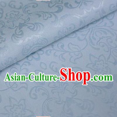 Asian Chinese Traditional Twine Pattern Blue Brocade Cheongsam Silk Fabric Chinese Satin Fabric Material