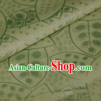 Asian Chinese Traditional Leaf Pattern Green Brocade Cheongsam Silk Fabric Chinese Satin Fabric Material