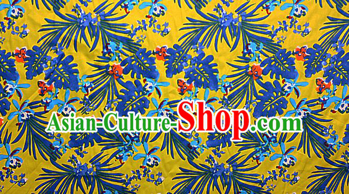 Asian Chinese Traditional Classical Pattern Yellow Brocade Cheongsam Silk Fabric Chinese Satin Fabric Material Asian Chinese Traditional Classical Pattern Yellow Brocade Cheongsam Silk Fabric Chinese Satin Fabric Material