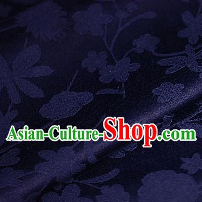 Asian Chinese Classical Pattern Royalblue Brocade Cheongsam Silk Fabric Chinese Traditional Satin Fabric Material
