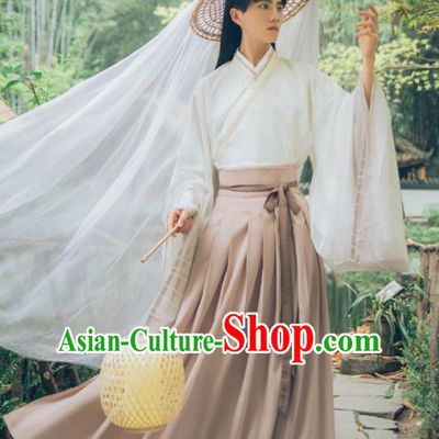 Chinese Ancient Swordsman Hanfu Clothing Traditional Jin Dynasty Scholar Historical Costume for Men