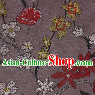 Chinese Classical Pattern Design Grey Brocade Satin Cheongsam Silk Fabric Chinese Traditional Satin Fabric Material