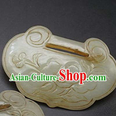 Handmade Chinese Jade Carving Longevity Lock Pendant Traditional Jade Craft Jewelry Accessories