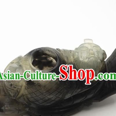 Handmade Chinese Ancient Jade Carving Boat Pendant Traditional Jade Craft Jewelry Decoration Accessories