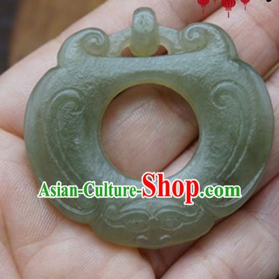 Chinese Handmade Carving Jade Craft Jewelry Accessories Traditional Jade Necklace Pendant