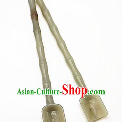 Chinese Handmade Jade Hairpins Carving Bamboo Jade Hair Accessories for Women for Men