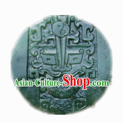 Handmade Chinese Ancient Jade Carving Beast Head Pendant Traditional Jade Craft Jewelry Decoration Accessories