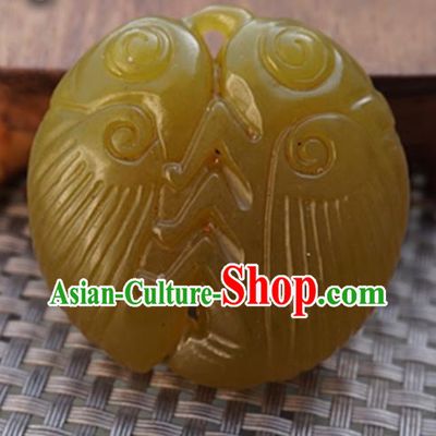 Chinese Handmade Jewelry Accessories Carving Cicada Jade Pendant Ancient Traditional Jade Craft Decoration
