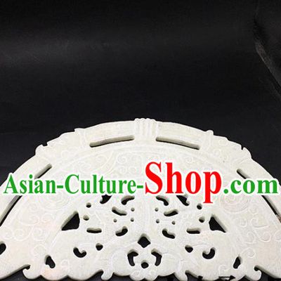 Chinese Handmade Jade Carving Auspicious Cloud Pendant Jewelry Accessories Ancient Traditional Jade Craft Decoration