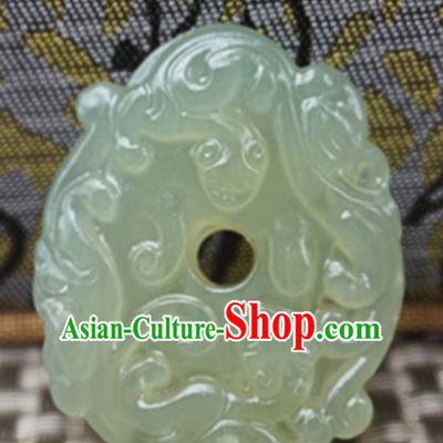 Chinese Handmade Jade Carving Pi Xiu Pendant Jewelry Accessories Ancient Traditional Jade Craft Decoration
