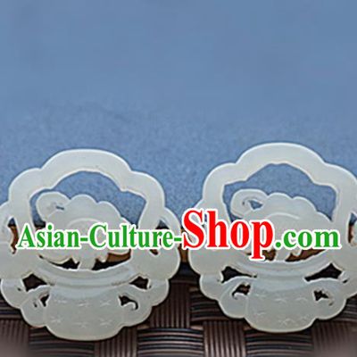 Chinese Handmade Jade Carving Pendant Jewelry Accessories Ancient Traditional Jade Craft Decoration