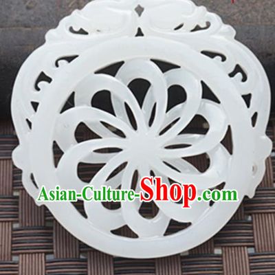 Chinese Handmade Jade Carving Sunflower Pendant Jewelry Accessories Ancient Traditional Jade Craft Decoration