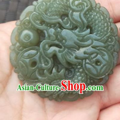 Handmade Chinese Ancient Carving Dragon Jade Pendant Traditional Jade Craft Jewelry Decoration Accessories