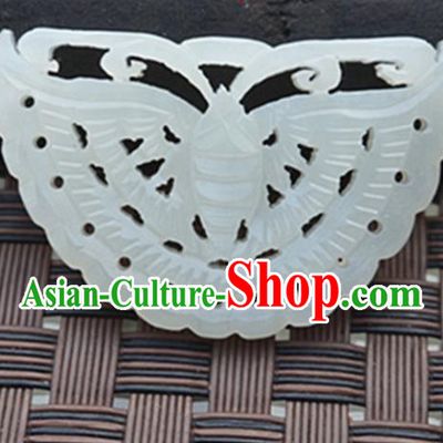 Handmade Chinese Ancient Carving Butterfly Jade Pendant Traditional Jade Craft Jewelry Decoration Accessories