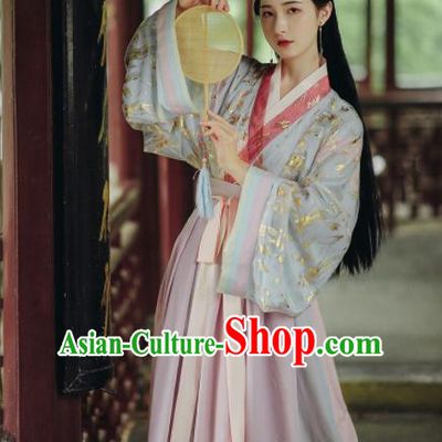 Chinese Ancient Court Princess Hanfu Dress Traditional Drama Jin Dynasty Historical Costume for Women