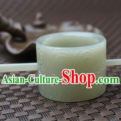 Chinese Handmade Jade Carving Cloud Hair Comb Ancient Jade Hairpins Hair Accessories for Women for Men