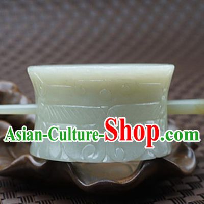 Chinese Handmade Jade Carving Hair Comb Ancient Jade Hairpins Hair Accessories for Women for Men