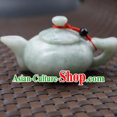 Chinese Handmade Jade Pendant Carving Teapot Jewelry Accessories Ancient Traditional Jade Craft Decoration