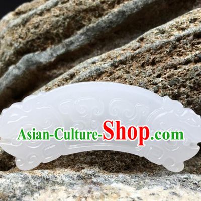 Handmade Chinese Carving Dragon Head Jade Pendant Jewelry Accessories Ancient Traditional Jade Craft Decoration