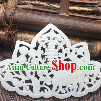 Handmade Chinese Carving Wedding Jade Pendant Jewelry Accessories Ancient Traditional Jade Craft Decoration