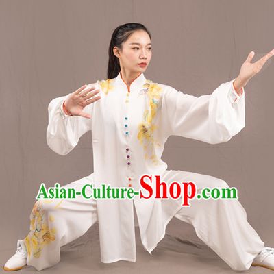 Top Chinese Traditional Competition Championship Professional Tai Chi Uniforms Taiji Kung Fu Wing Chun Kungfu Tai Ji Sword Gong Fu Master Stage Suits Clothes Complete Set