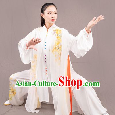 Top Chinese Traditional Competition Championship Professional Tai Chi Uniforms Taiji Kung Fu Wing Chun Kungfu Tai Ji Sword Gong Fu Master Stage Performance Suits Clothes Complete Set