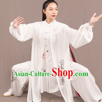 Top Chinese Traditional Competition Championship Professional Tai Chi Uniforms Taiji Kung Fu Wing Chun Kungfu Tai Ji Sword Master Clothing Suits Clothes 3 Pieces for Women