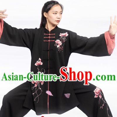 Top Chinese Classical Competition Championship Professional Tai Chi Uniforms Taiji Kung Fu Wing Chun Kungfu Tai Ji Sword Master Wear Clothing Suits Clothing Complete Set