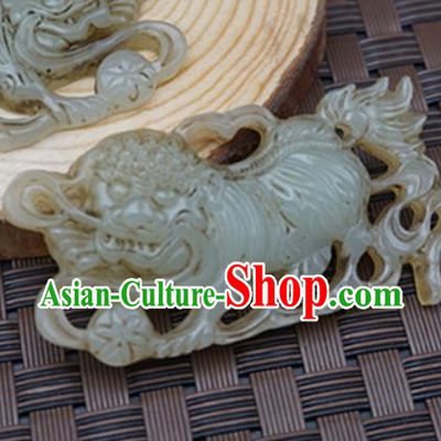 Handmade Chinese Carving Tiger Jade Pendant Ancient Traditional Jade Craft Decoration