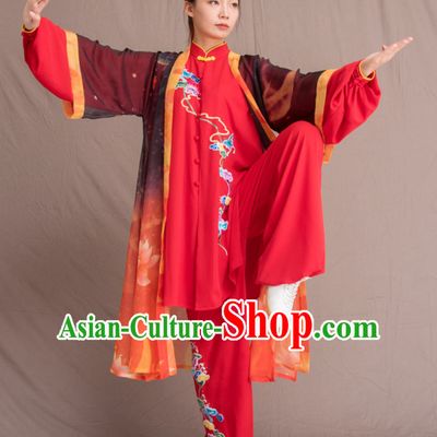 Top Chinese Classical Competition Championship Professional Tai Chi Uniforms Taiji Kung Fu Wing Chun Kungfu Tai Ji Sword Master Dress Clothing Suits Clothing Full Set