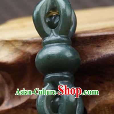 Handmade Chinese Carving Green Jade Waist Pendant Ancient Traditional Jade Craft Decoration